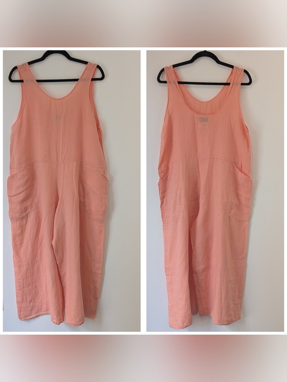 FLAX 100% Linen Overall Jumpsuit Size S Lagenlook Granola Girl